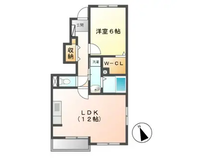 サンエイト(1LDK/1階)の間取り写真