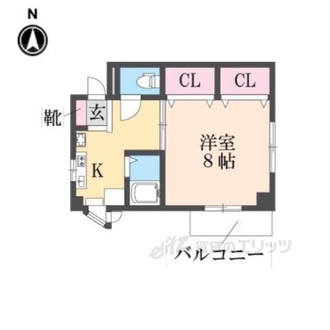 ファミーユ(1DK/3階)の間取り写真
