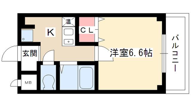 コーポ社台(1K/2階)の間取り写真