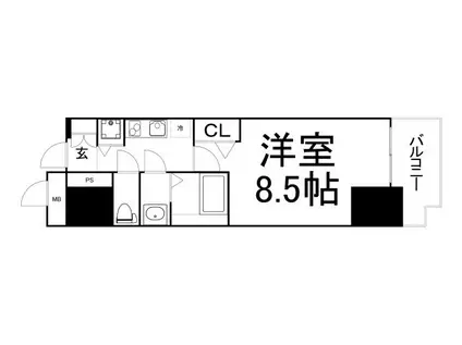 プライムアーバン御堂筋本町(1K/10階)の間取り写真