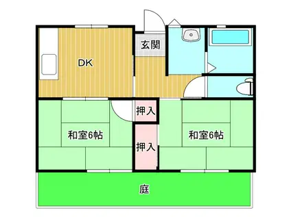 古城ハイツ(2DK/1階)の間取り写真