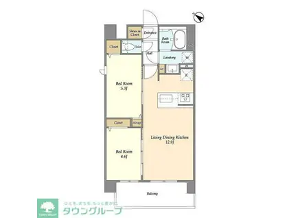 グランカーサ王子II(2LDK/6階)の間取り写真