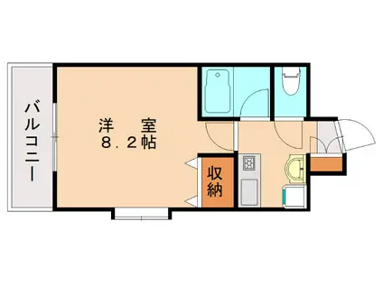 藤本ビルNO.21中津口(1K/6階)の間取り写真