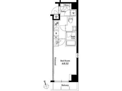 LEXE東京ノース(1K/9階)の間取り写真