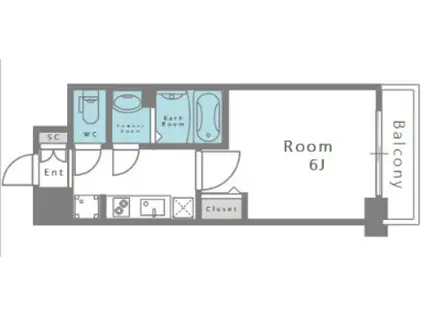 アドバンス大阪セレーノ(1K/9階)の間取り写真