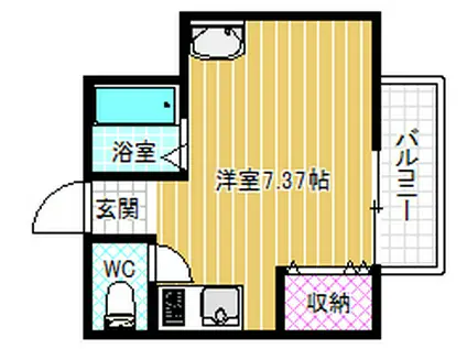 白石マンション(ワンルーム/2階)の間取り写真