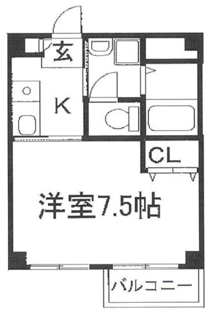 サンワプラザ福崎S(1K/1階)の間取り写真