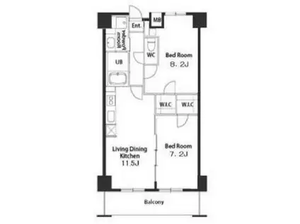 千葉ポートイースト(2LDK/9階)の間取り写真