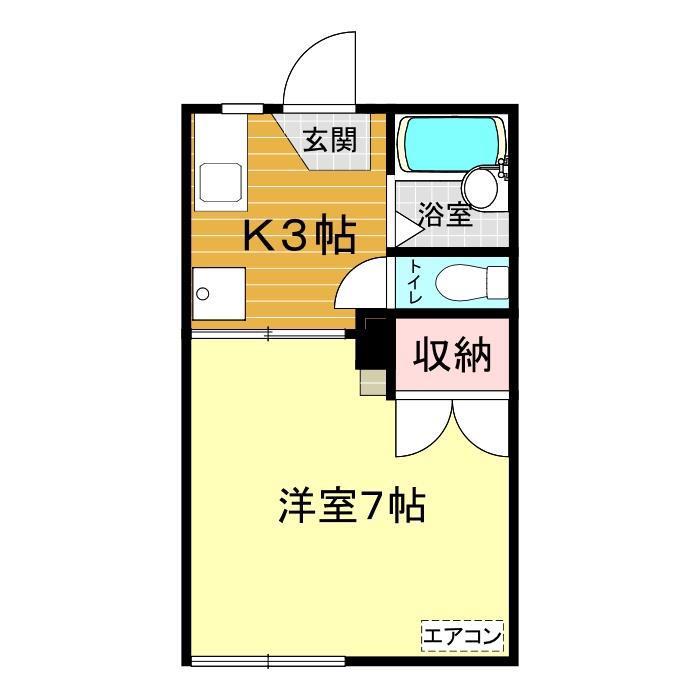 コーポ後田 B(1K/1階)の間取り写真