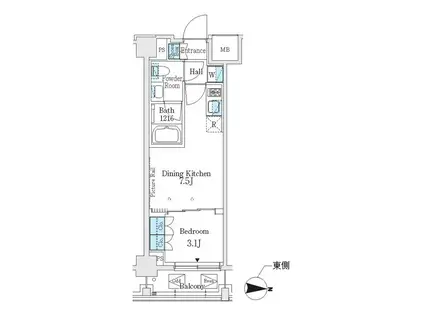 J.GRAN COURT 品川西大井イースト(1DK/3階)の間取り写真