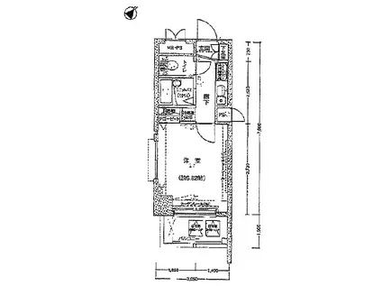 ヴェルト日本橋III(1K/3階)の間取り写真