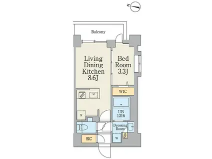 クレストコート大岡山(1LDK/1階)の間取り写真