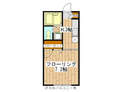 ソフィアT(1K/1階)の間取り写真