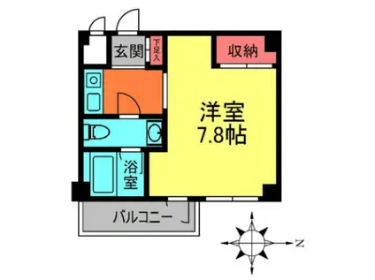 ケーワイビルA(1K/2階)の間取り写真