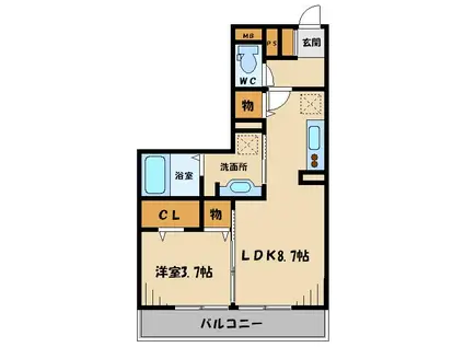 セジュールZENIIIA(1LDK/2階)の間取り写真