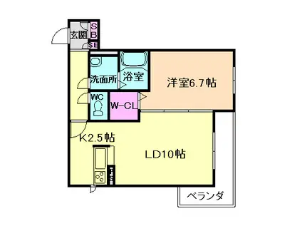 SHAMAISON NOAI(1LDK/3階)の間取り写真