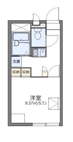 レオパレス道意1号(1K/2階)の間取り写真