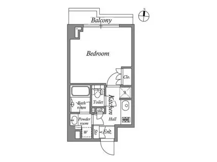 レジデンス清澄白河スクエア(1K/4階)の間取り写真