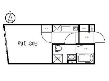 カーサ上野入谷(1K/3階)の間取り写真