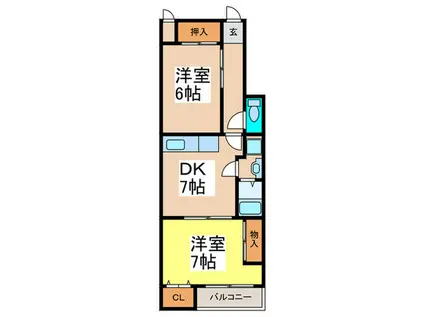 メゾンドデリシャス(2DK/3階)の間取り写真