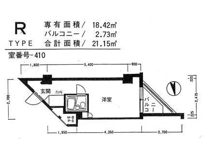 インペリアル赤坂壱番館(ワンルーム/4階)の間取り写真