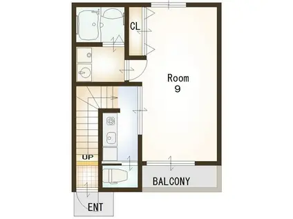 クローバー壱・弐番館(1K/2階)の間取り写真