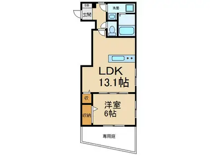 カーサ・グラシア(1LDK/1階)の間取り写真