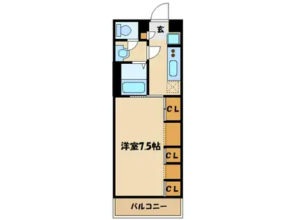 リブリ・EBINA 山手(1K/2階)の間取り写真