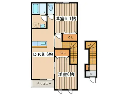 ファインハイムSATOII(2DK/2階)の間取り写真
