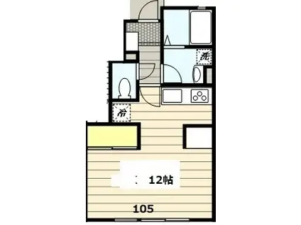 クレマチス(ワンルーム/1階)の間取り写真