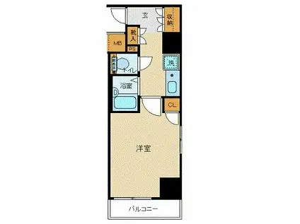 プレール月島RIVAGE(1K/6階)の間取り写真