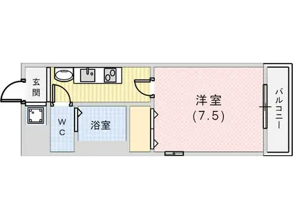 B-RISE元町(1K/7階)の間取り写真
