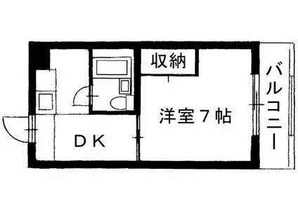 サンハイツ高瀬1号地(1K/1階)の間取り写真