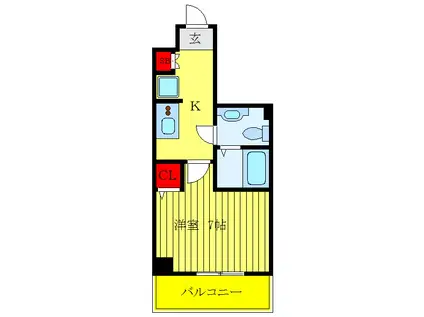 ジェノヴィア板橋本町グリーンウォール(1K/6階)の間取り写真