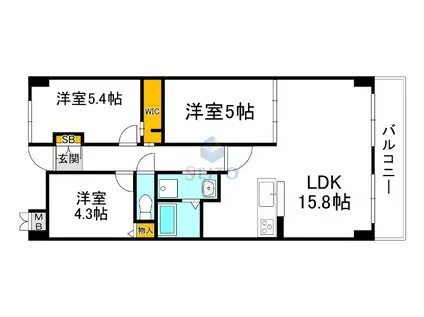インプルーブ緑地公園(3LDK/1階)の間取り写真