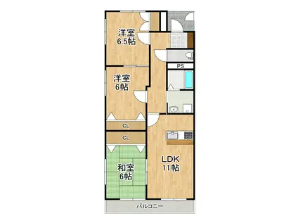 ローズマリー(3LDK/2階)の間取り写真