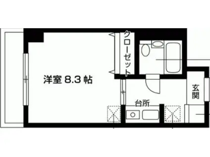 AD百合ヶ丘(1K/3階)の間取り写真