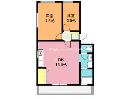 大塚マンション(2LDK/3階)の間取り写真