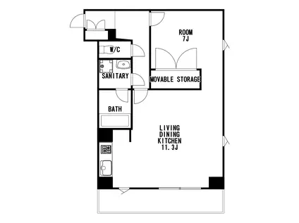 STUDIO G(1LDK/4階)の間取り写真