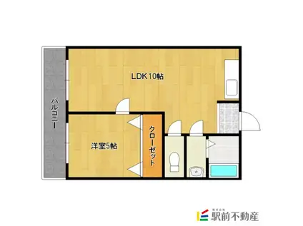 コーポラス・エム(1LDK/1階)の間取り写真