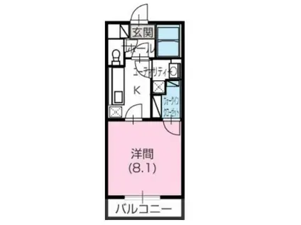 フロイデ姫路(1K/2階)の間取り写真