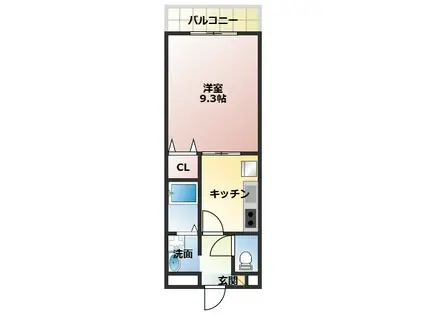 アンプルールフェールGLANDMOB(1K/2階)の間取り写真