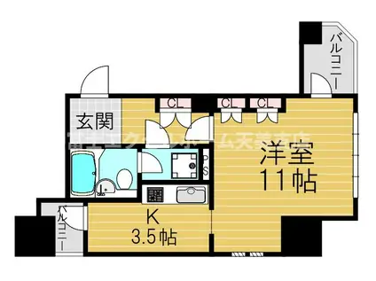 パシフィック平野第45ビル(1K/6階)の間取り写真