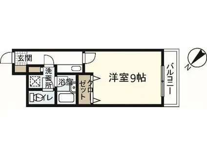 フローラル茶柱(1K/4階)の間取り写真