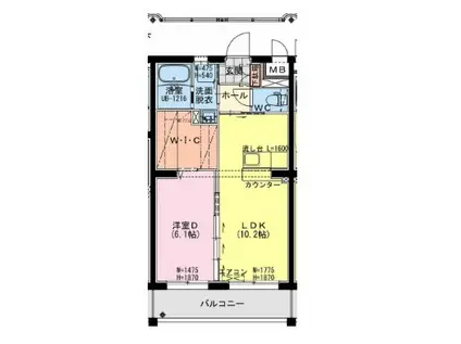 K・キクロスT&II(1LDK/2階)の間取り写真
