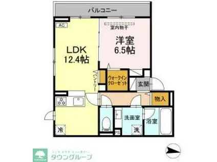 サーフサイド(1LDK/2階)の間取り写真