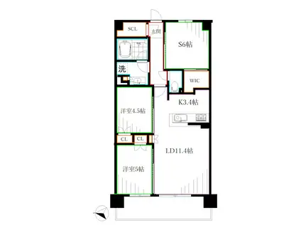 トラープランド蒼麗館(2SLDK/4階)の間取り写真