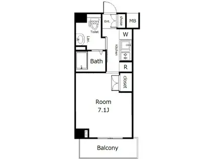 ガーラ渋谷常磐松(1K/1階)の間取り写真