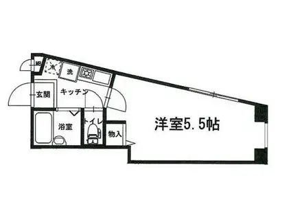 サンフラワーII(1K/1階)の間取り写真