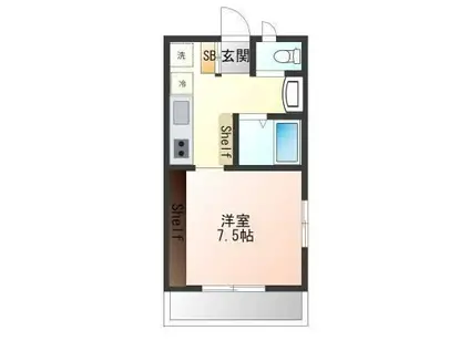 カーネ・ア・キラ(1K/3階)の間取り写真